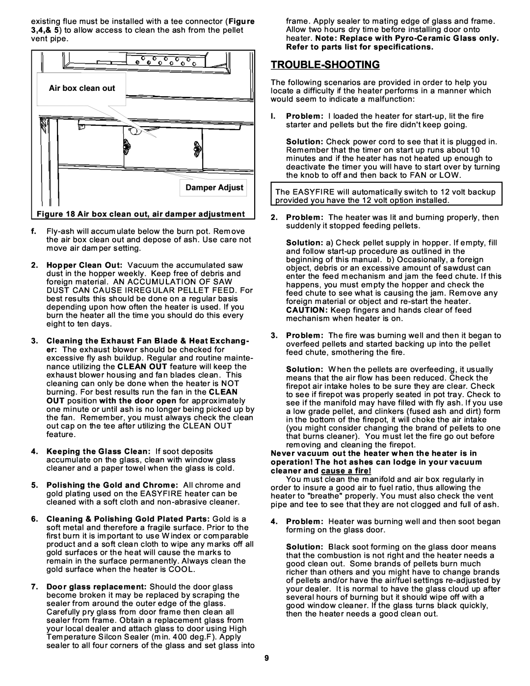 Sierra Products EF-5001UB owner manual Trouble-Shooting 
