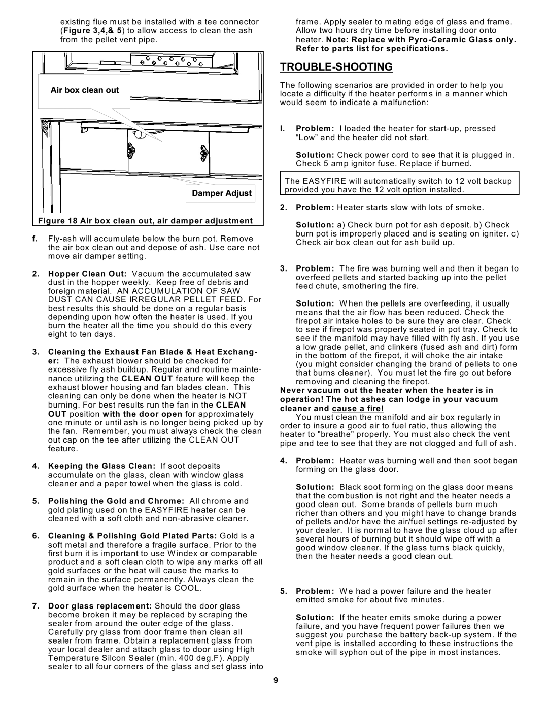 Sierra Products EF5001B-AL owner manual Trouble-Shooting, Refer to parts list for specifications 