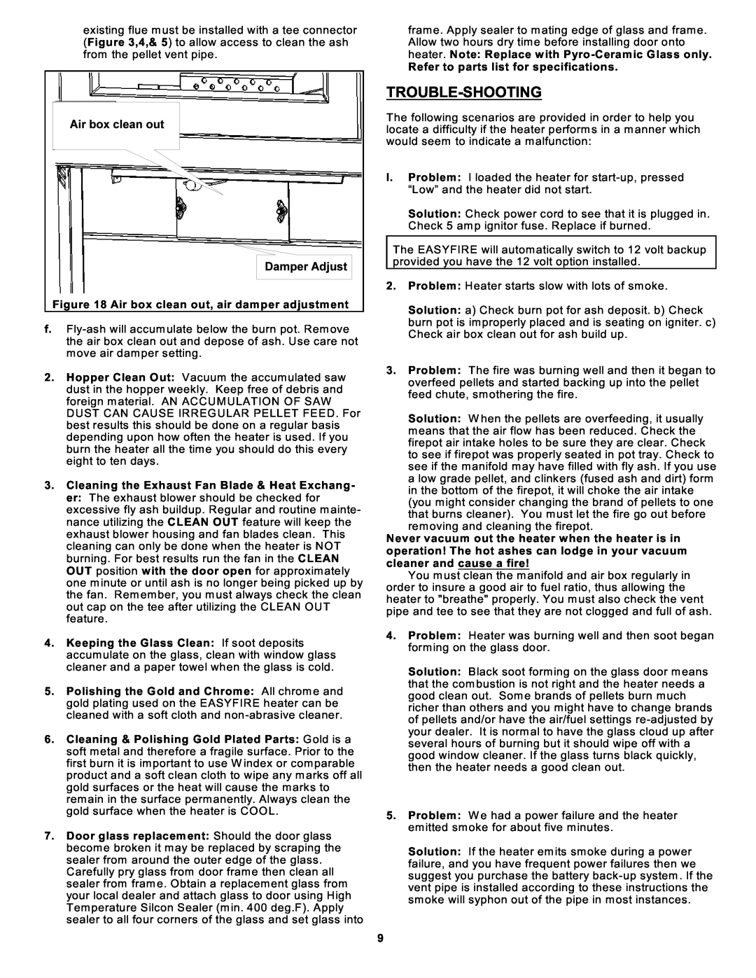 Sierra Products EF5001B-AL owner manual Trouble-Shooting 