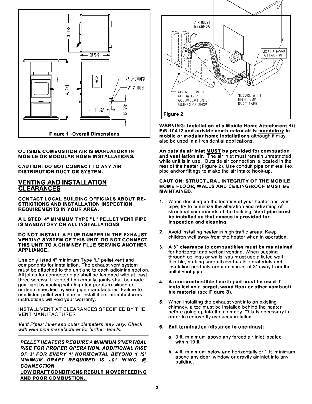 Sierra Products EF5001U owner manual Venting And Installation Clearances, Connection 
