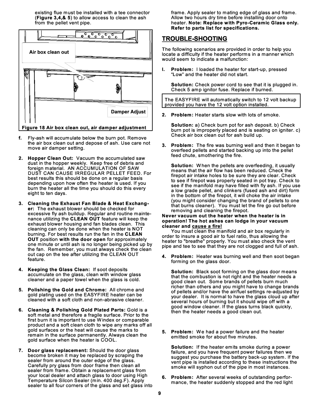 Sierra Products EF5001U owner manual Trouble-Shooting 