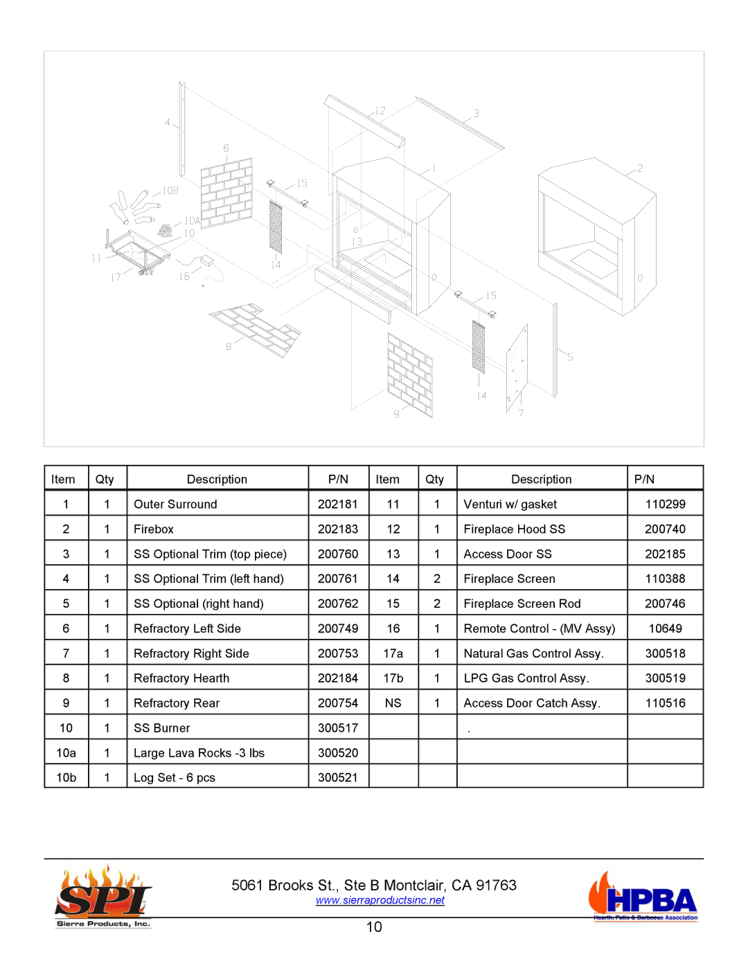 Sierra Products UV360FP operating instructions Brooks St., Ste B Montclair, CA 