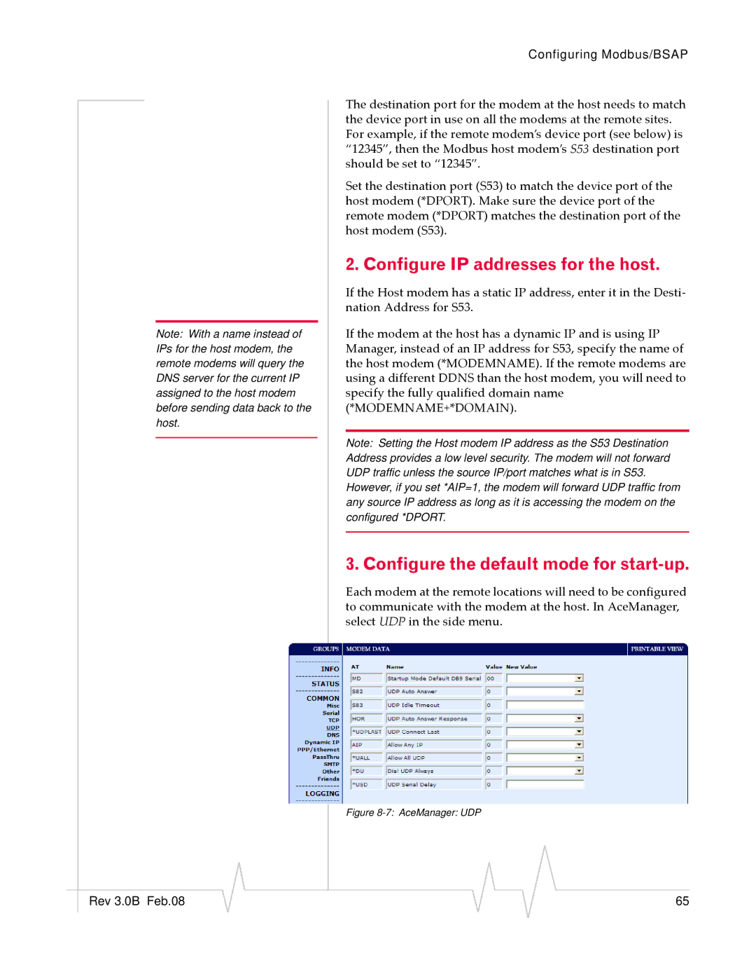 Sierra Raven EDGE manual Configure IP addresses for the host, AceManager UDP 