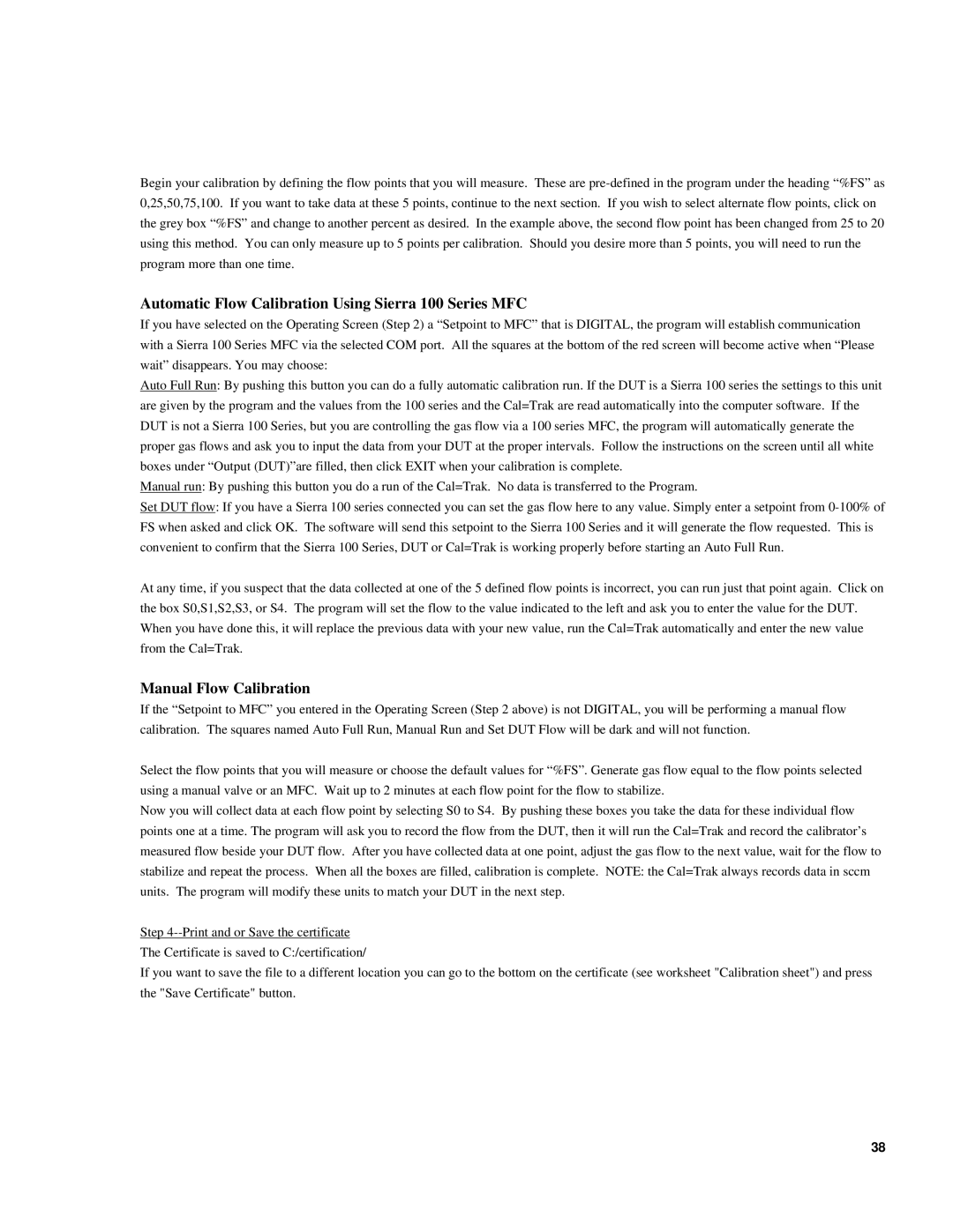 Sierra SL-800 instruction manual Automatic Flow Calibration Using Sierra 100 Series MFC 