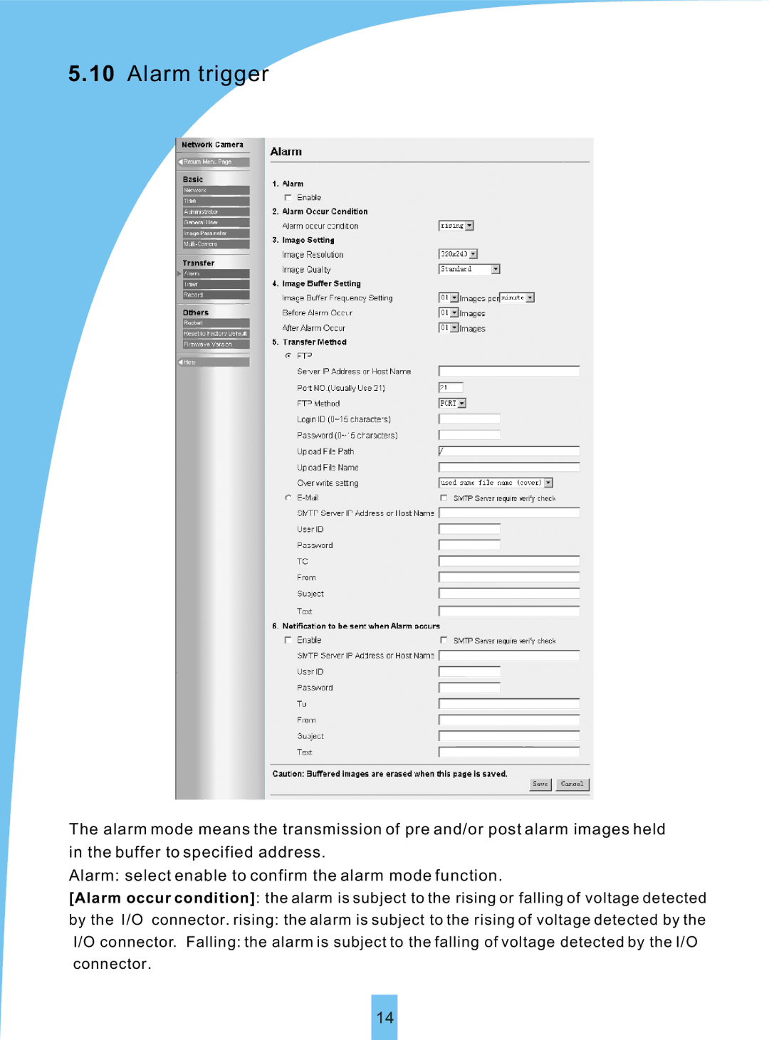 Sierra VSP 3001 manual Alarm trigger 