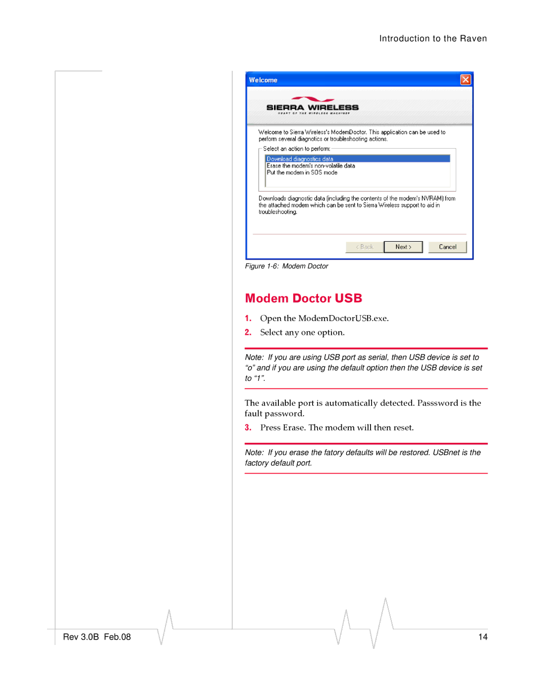 Sierra Wireless 20070914 manual Modem Doctor USB 