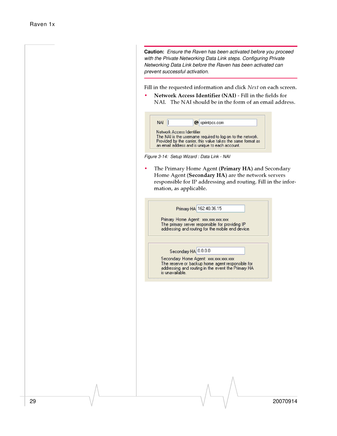 Sierra Wireless 20070914 manual Setup Wizard Data Link NAI 