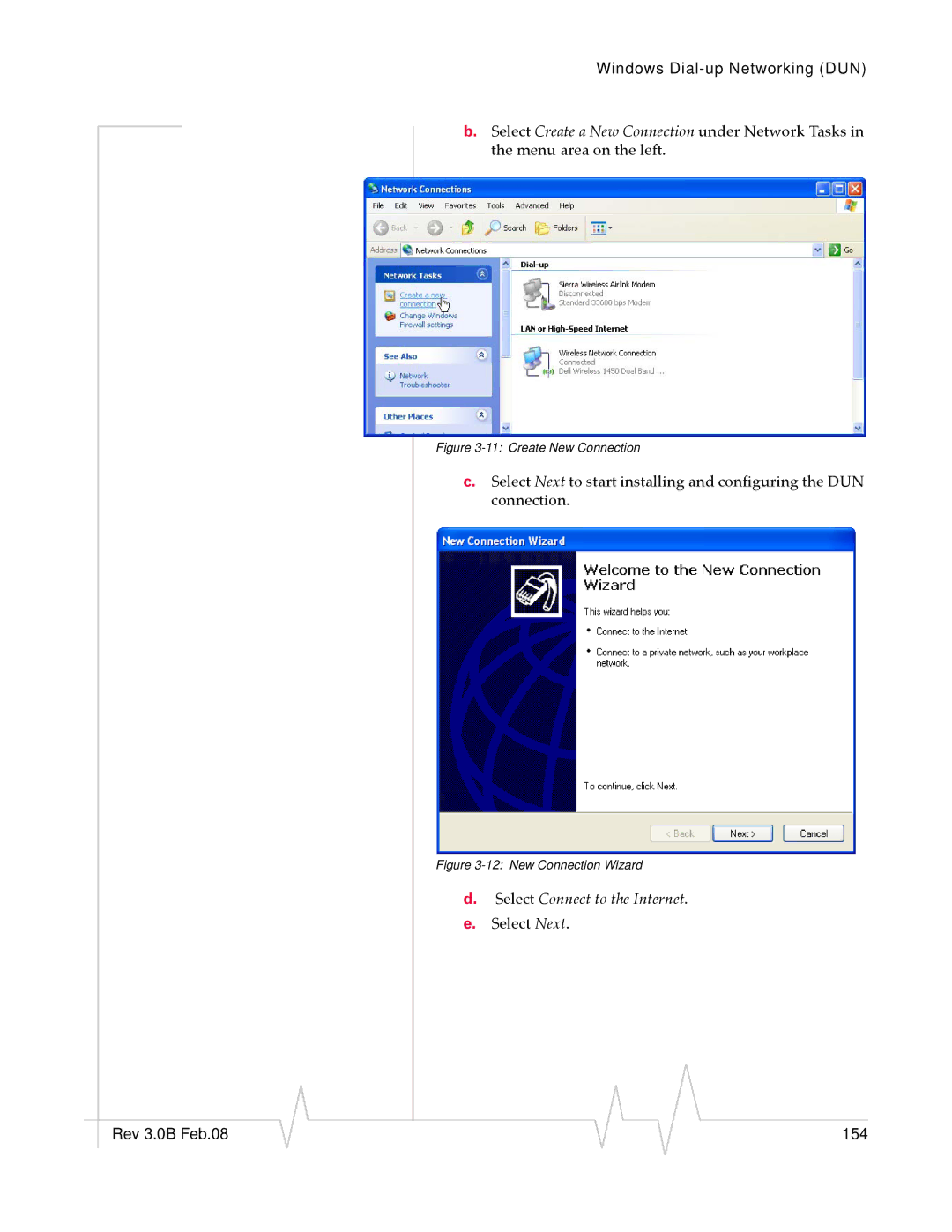 Sierra Wireless 20070914 manual Select Connect to the Internet 