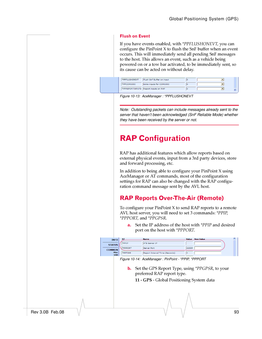 Sierra Wireless 20070914 manual RAP Configuration, RAP Reports Over-The-Air Remote, Flush on Event 