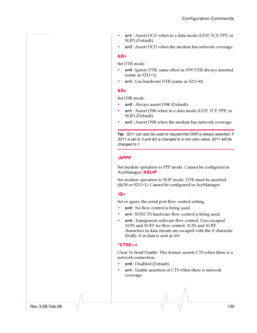 Sierra Wireless 20070914 manual Qn, CTSE=n 