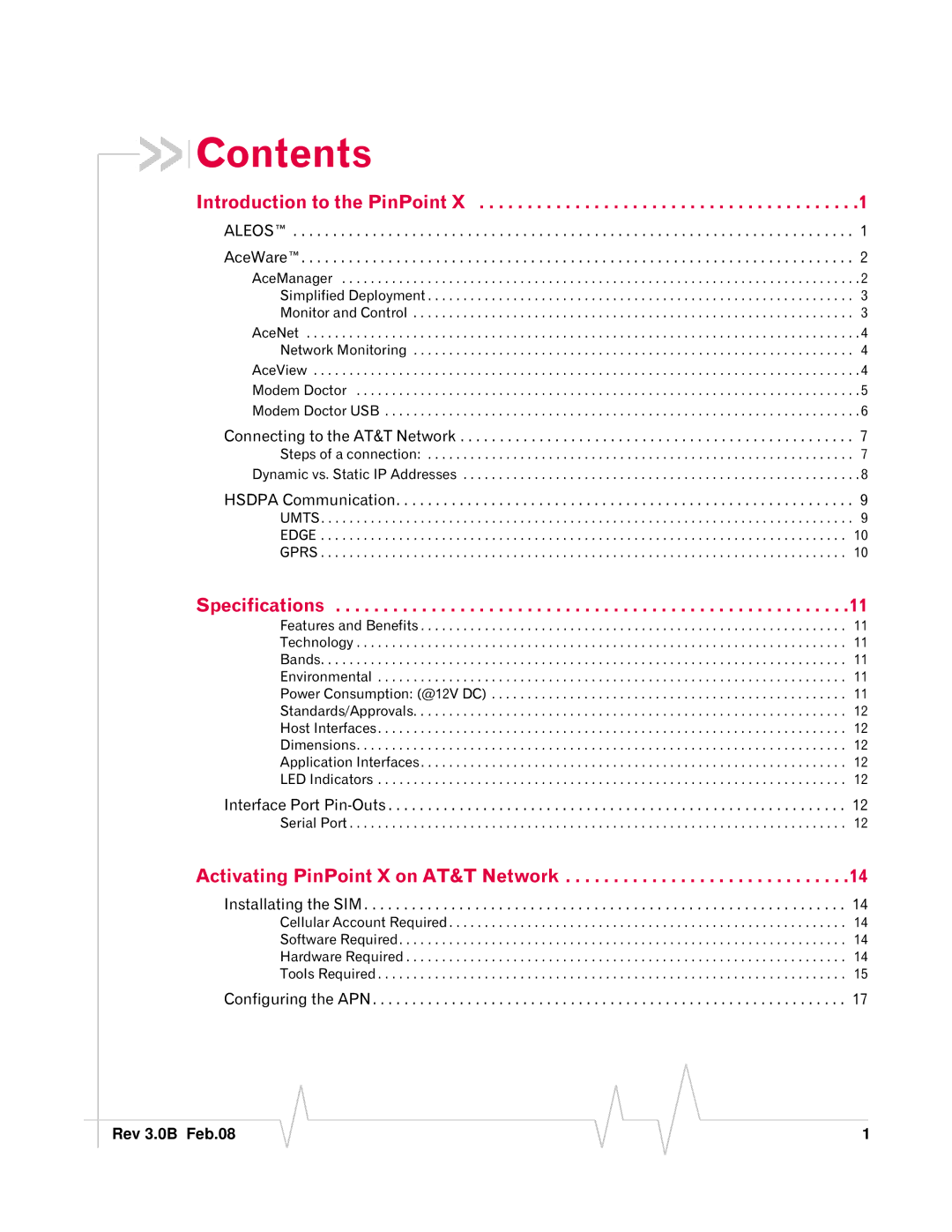 Sierra Wireless 20070914 manual Contents 