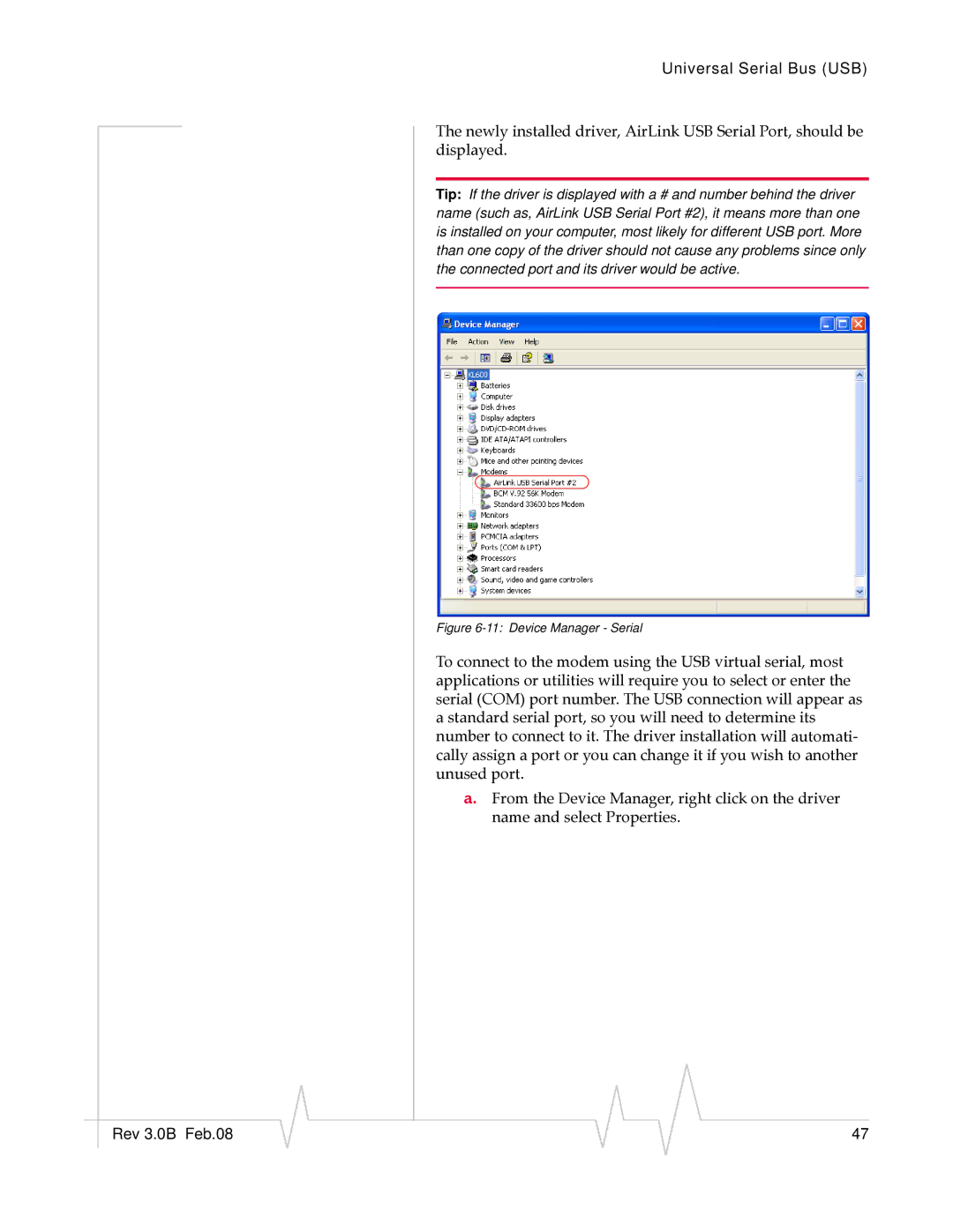 Sierra Wireless 20070914 manual Device Manager Serial 