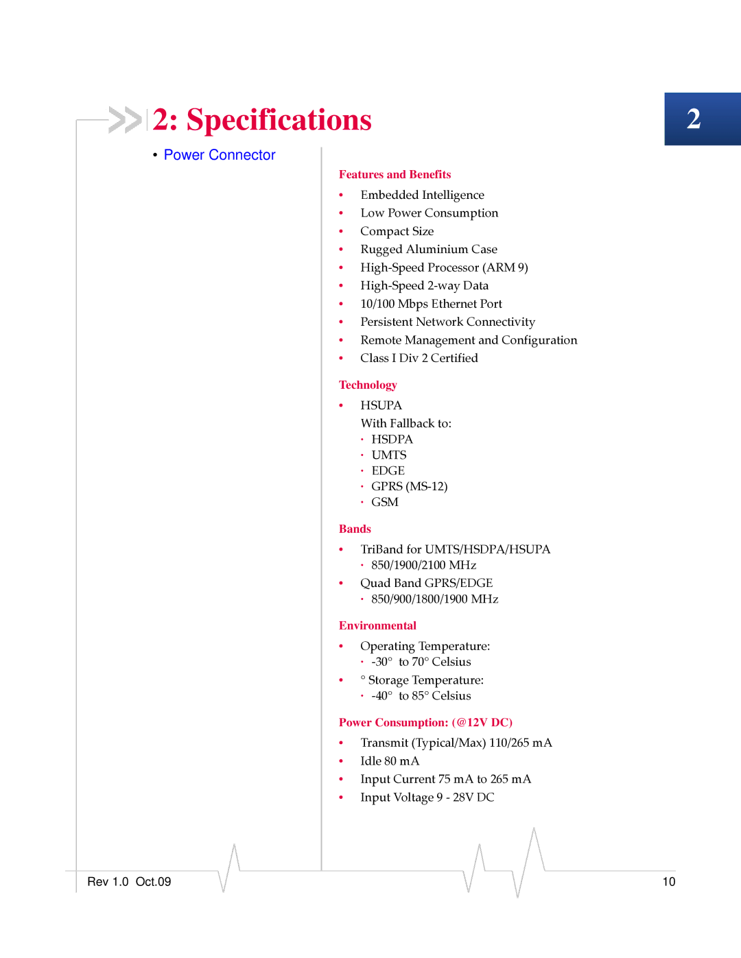 Sierra Wireless 20080605 manual Specifications 