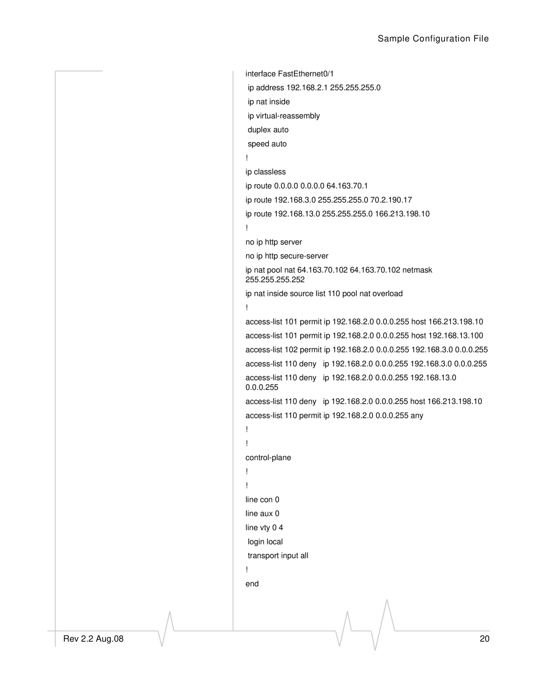 Sierra Wireless 2120028 manual Sample Configuration File 