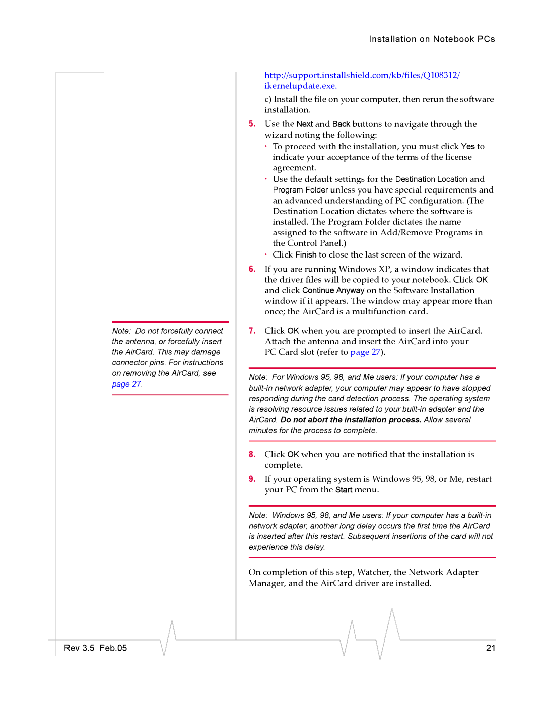 Sierra Wireless 555 manual Ikernelupdate.exe 