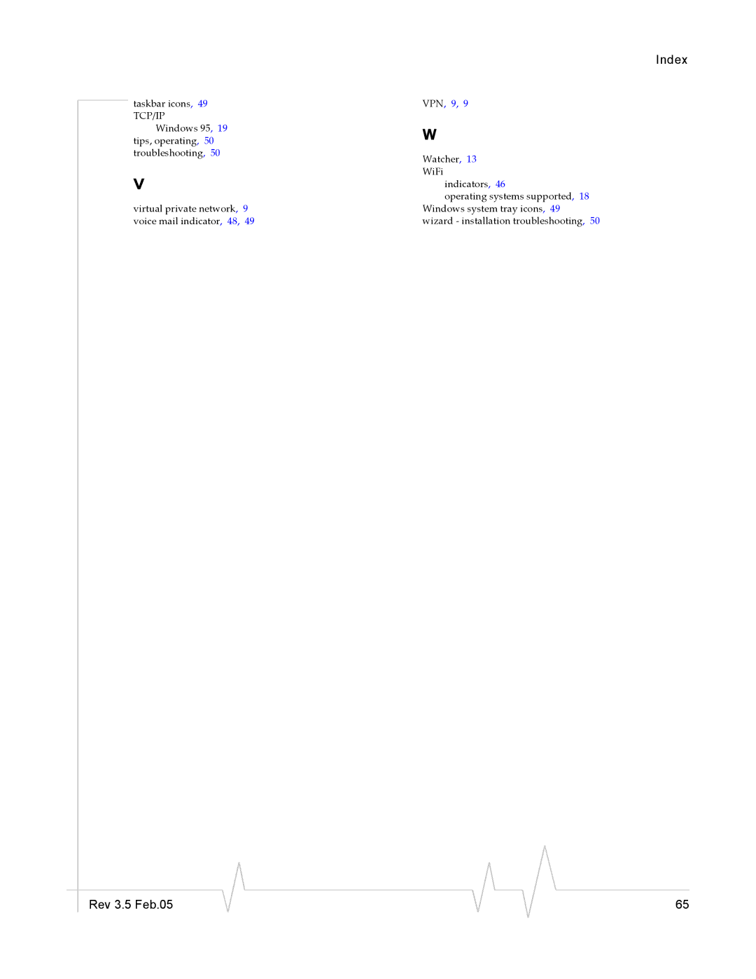 Sierra Wireless 555 manual Rev 3.5 Feb.05 Index 