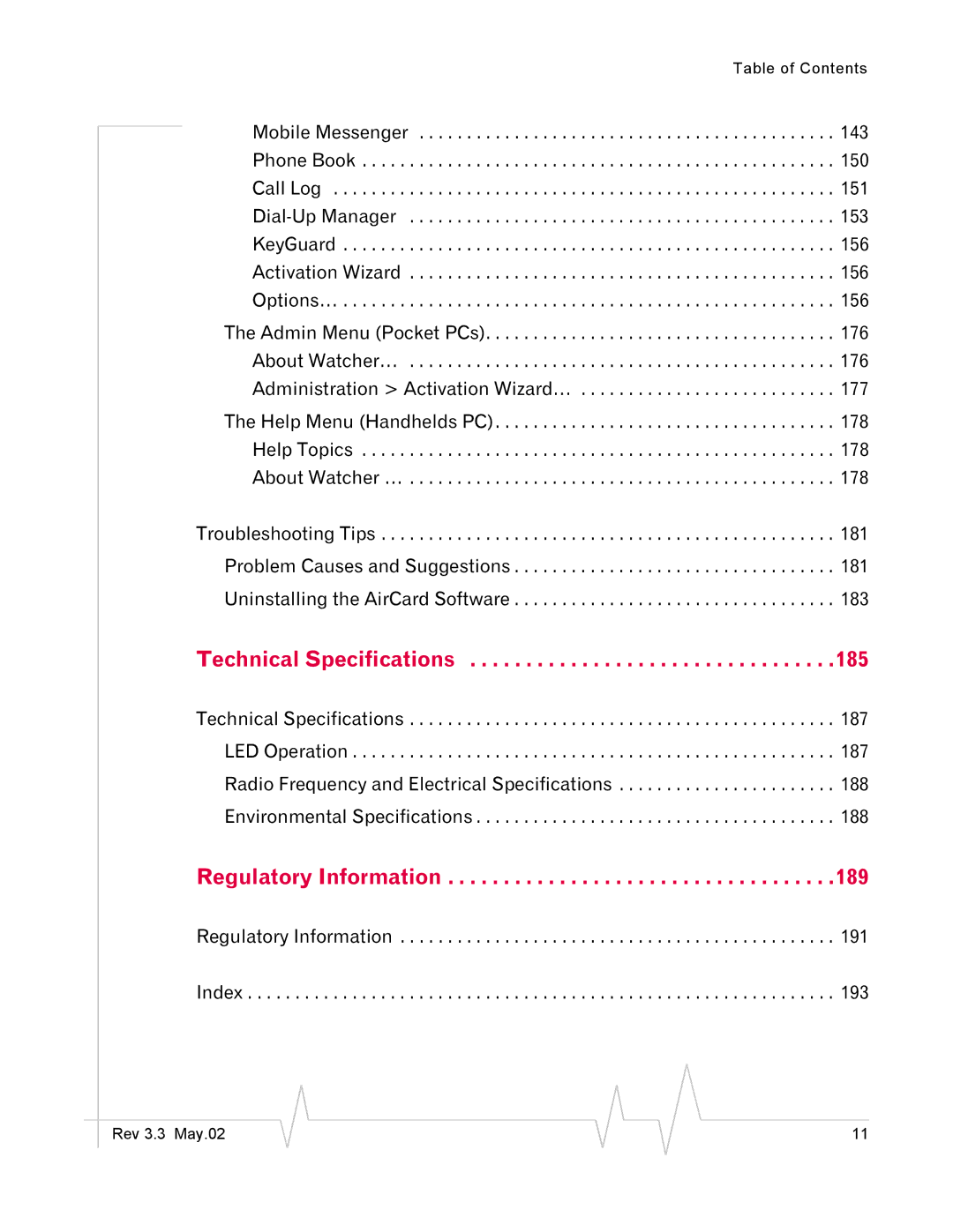 Sierra Wireless 555 manual Technical Specifications, Regulatory Information 