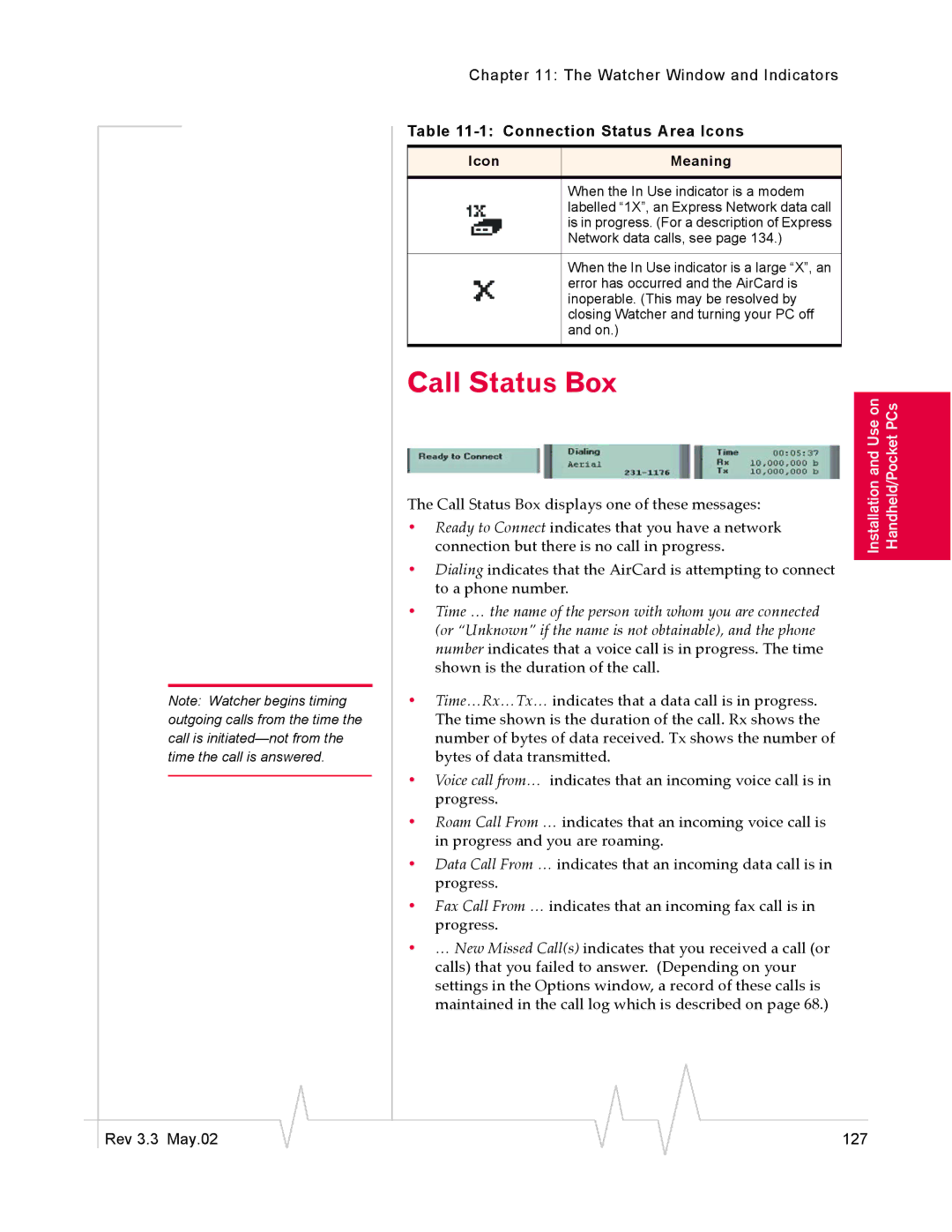 Sierra Wireless 555 manual Rev 3.3 May.02 127 