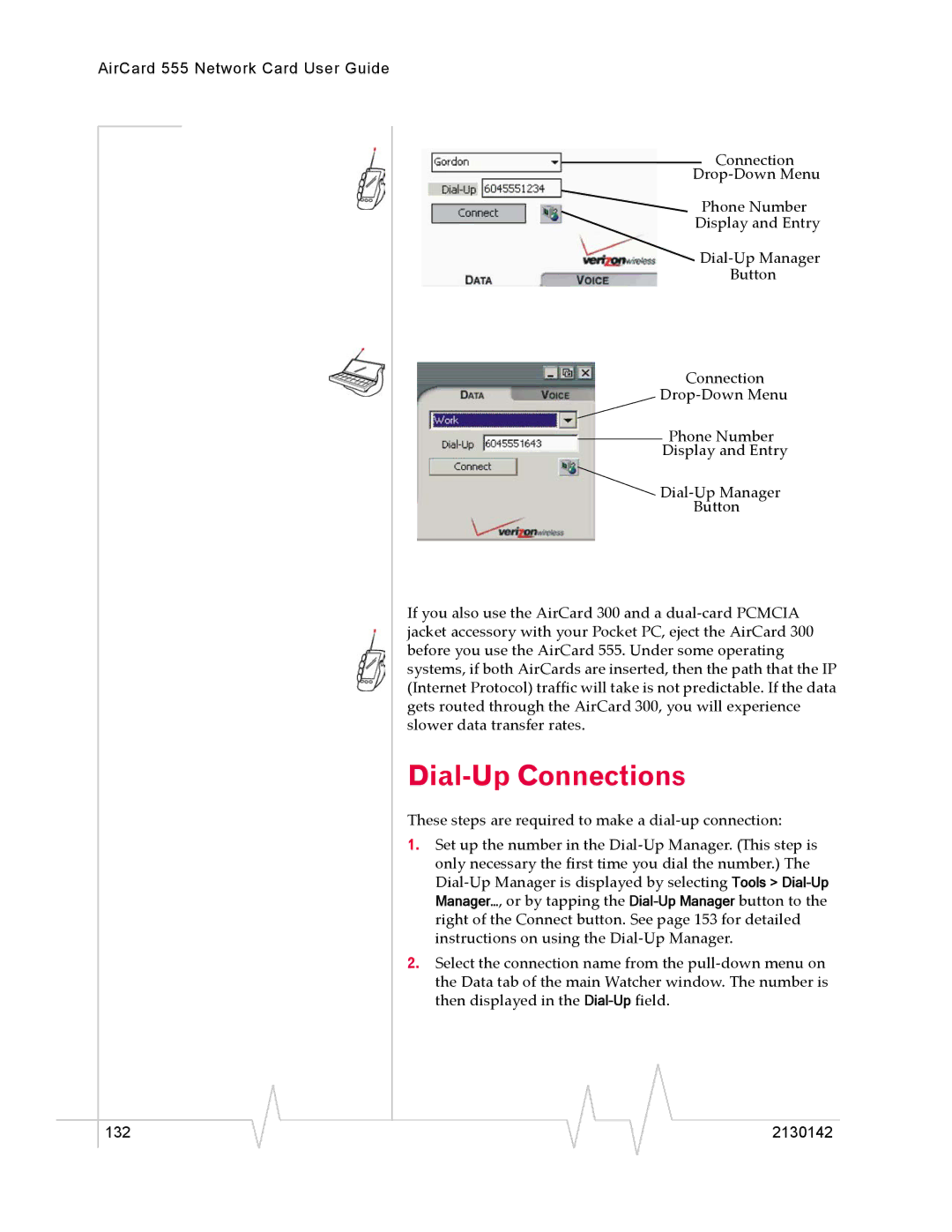 Sierra Wireless 555 manual 132 2130142 