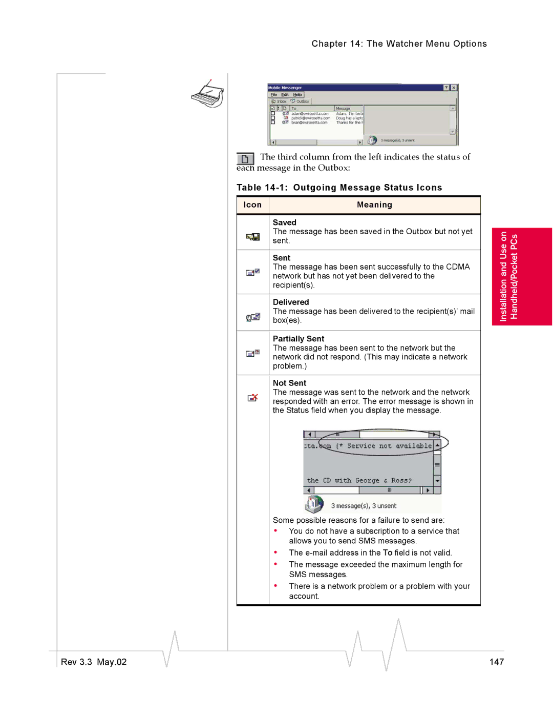 Sierra Wireless 555 manual Rev 3.3 May.02 147 