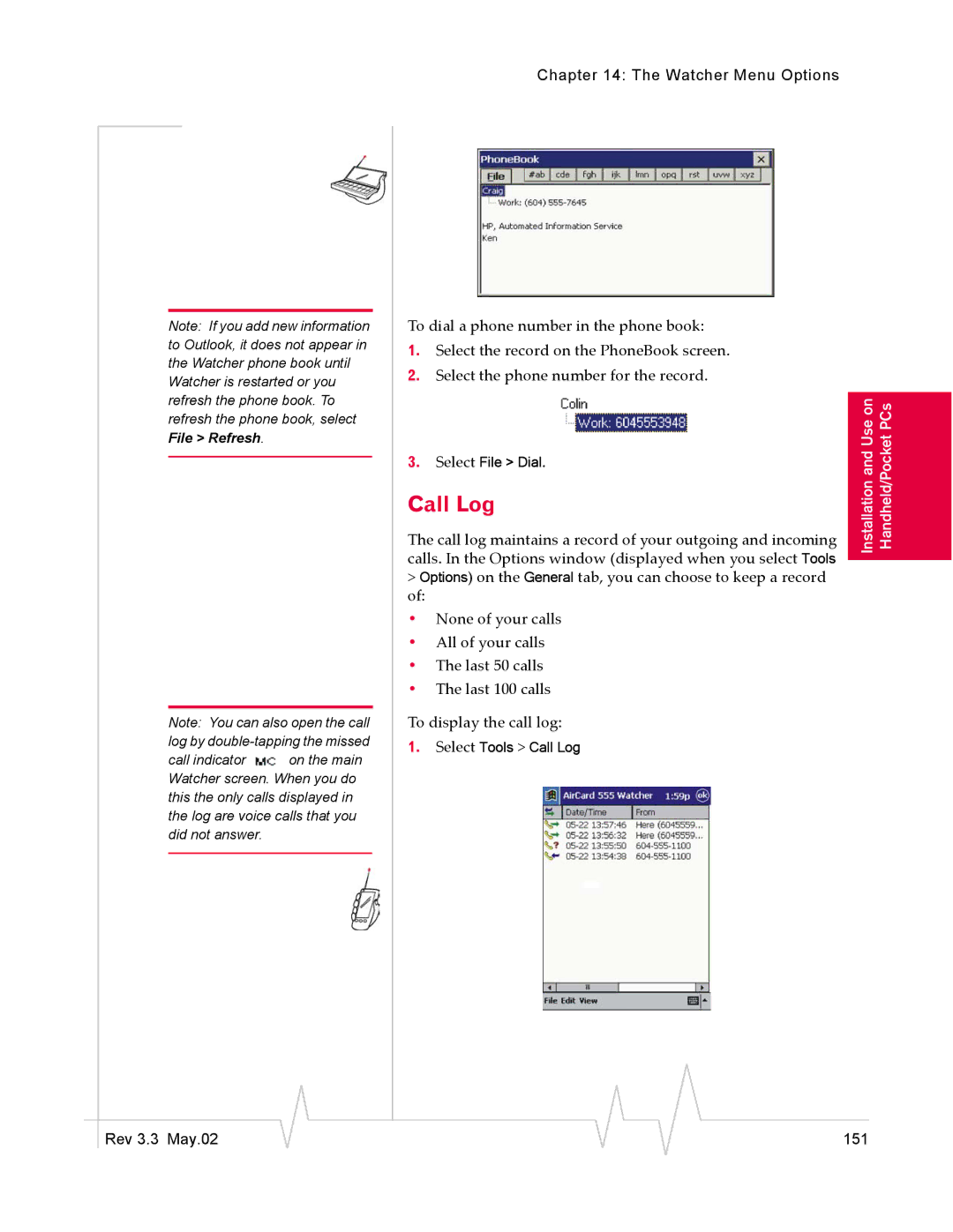 Sierra Wireless 555 manual Rev 3.3 May.02 151 