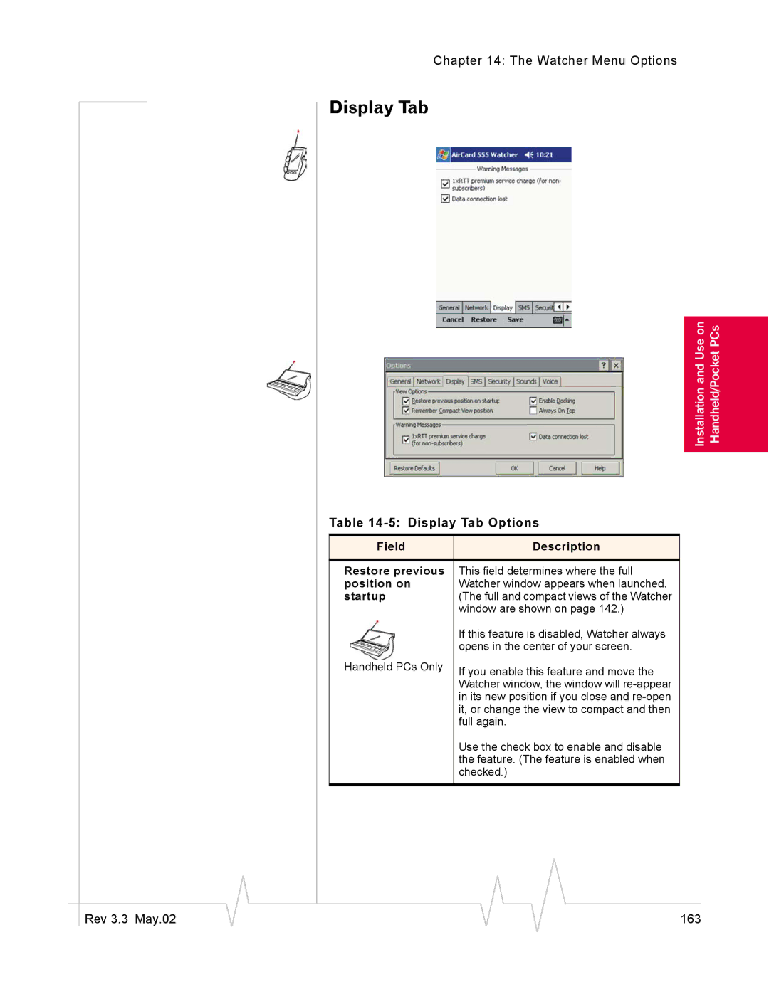 Sierra Wireless 555 manual Rev 3.3 May.02 163 