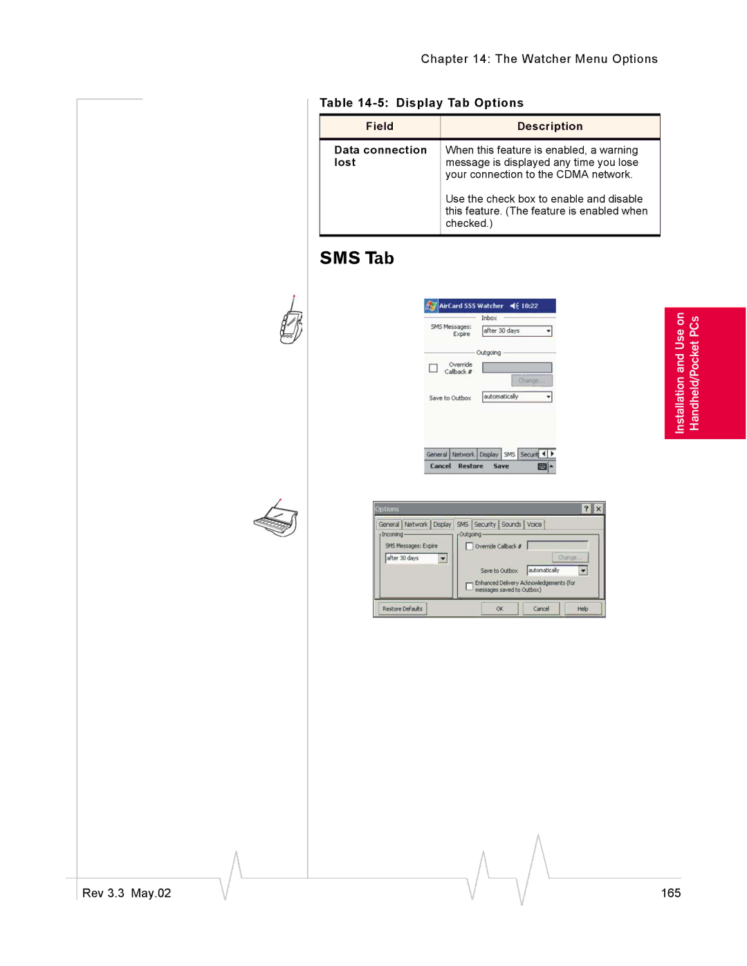 Sierra Wireless 555 manual Field Description Data connection, Lost 