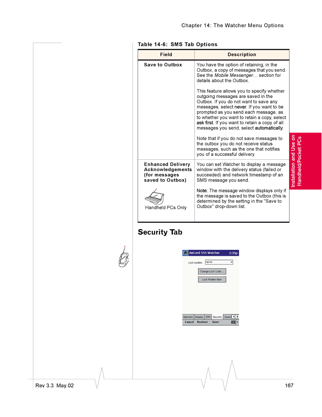 Sierra Wireless 555 manual Rev 3.3 May.02 167 