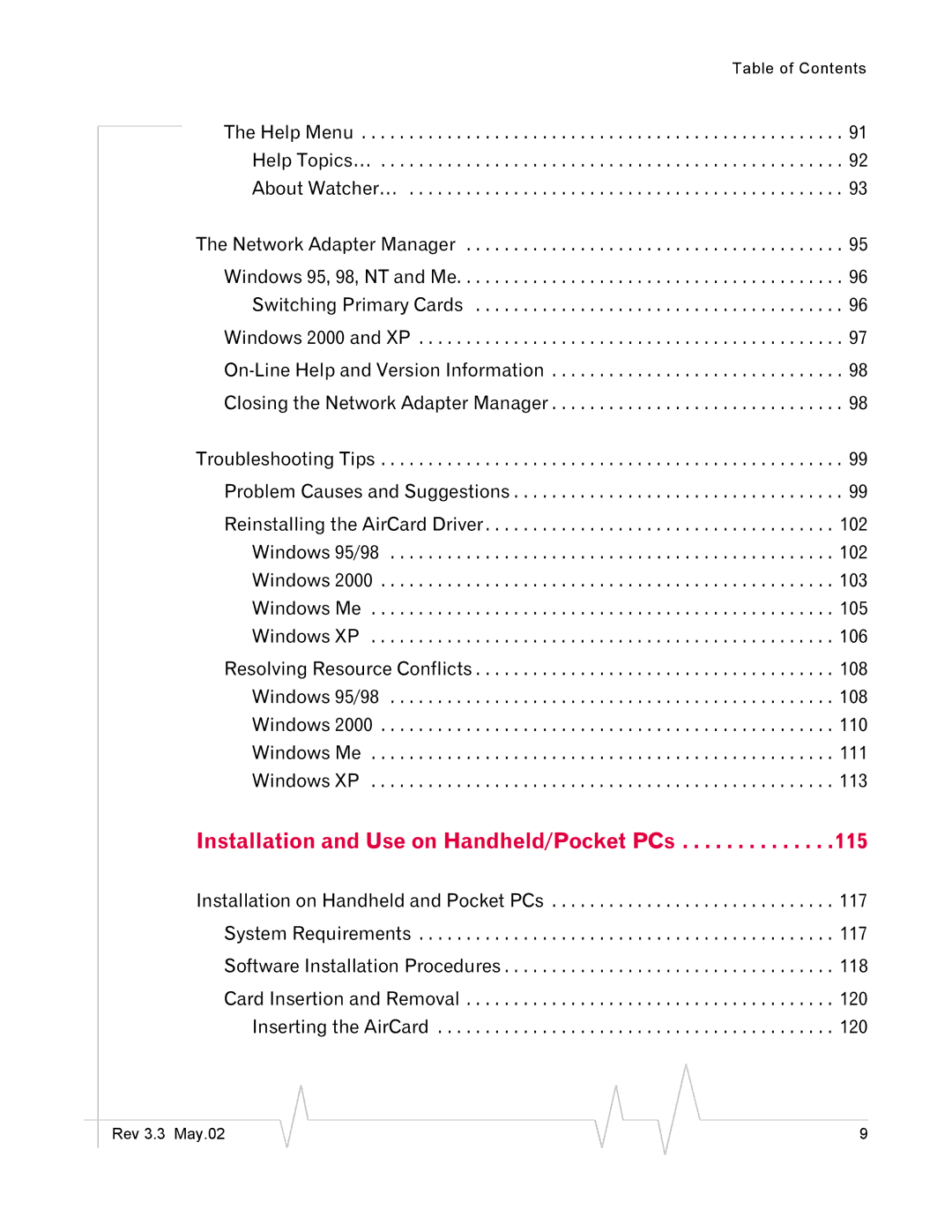 Sierra Wireless 555 manual Installation and Use on Handheld/Pocket PCs 