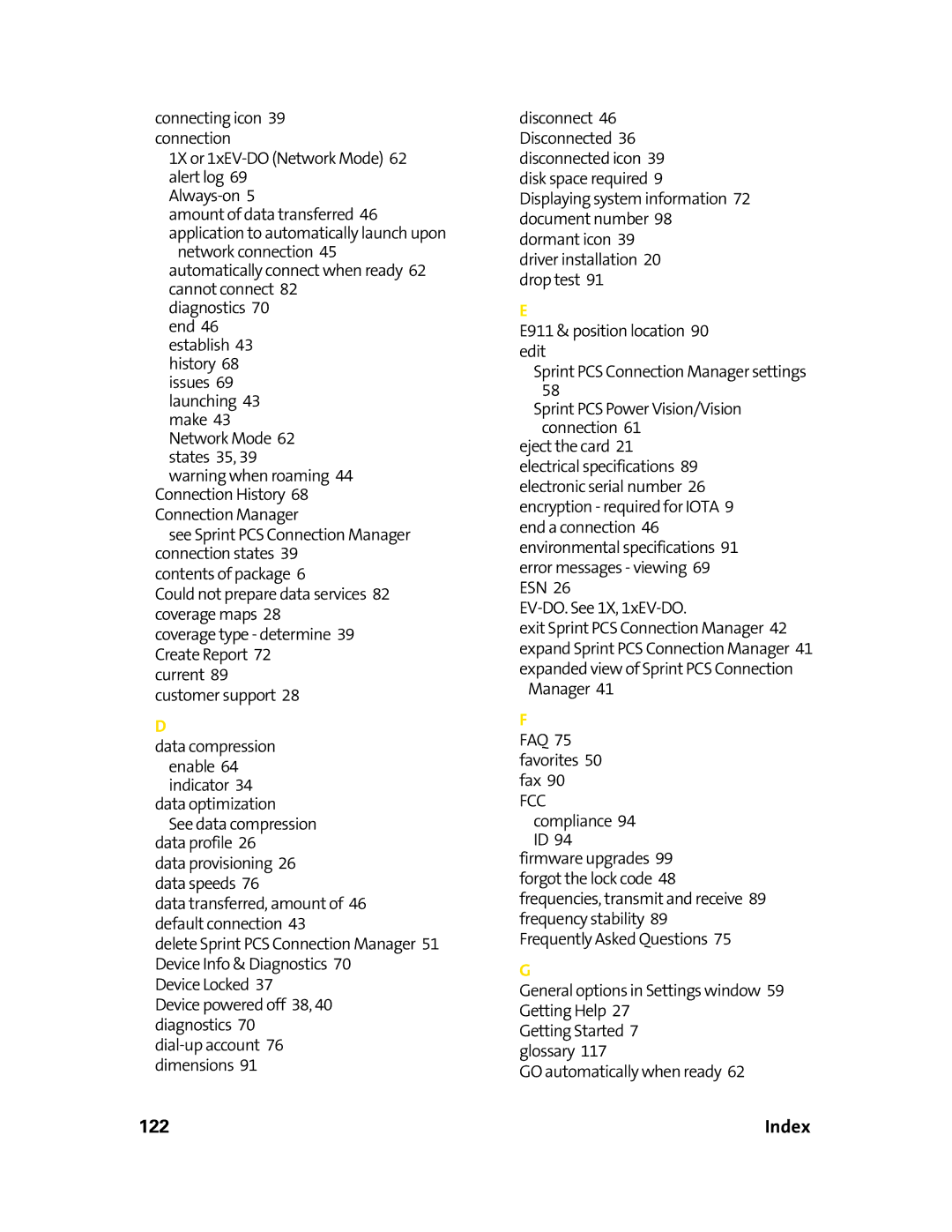 Sierra Wireless 595 manual Index 