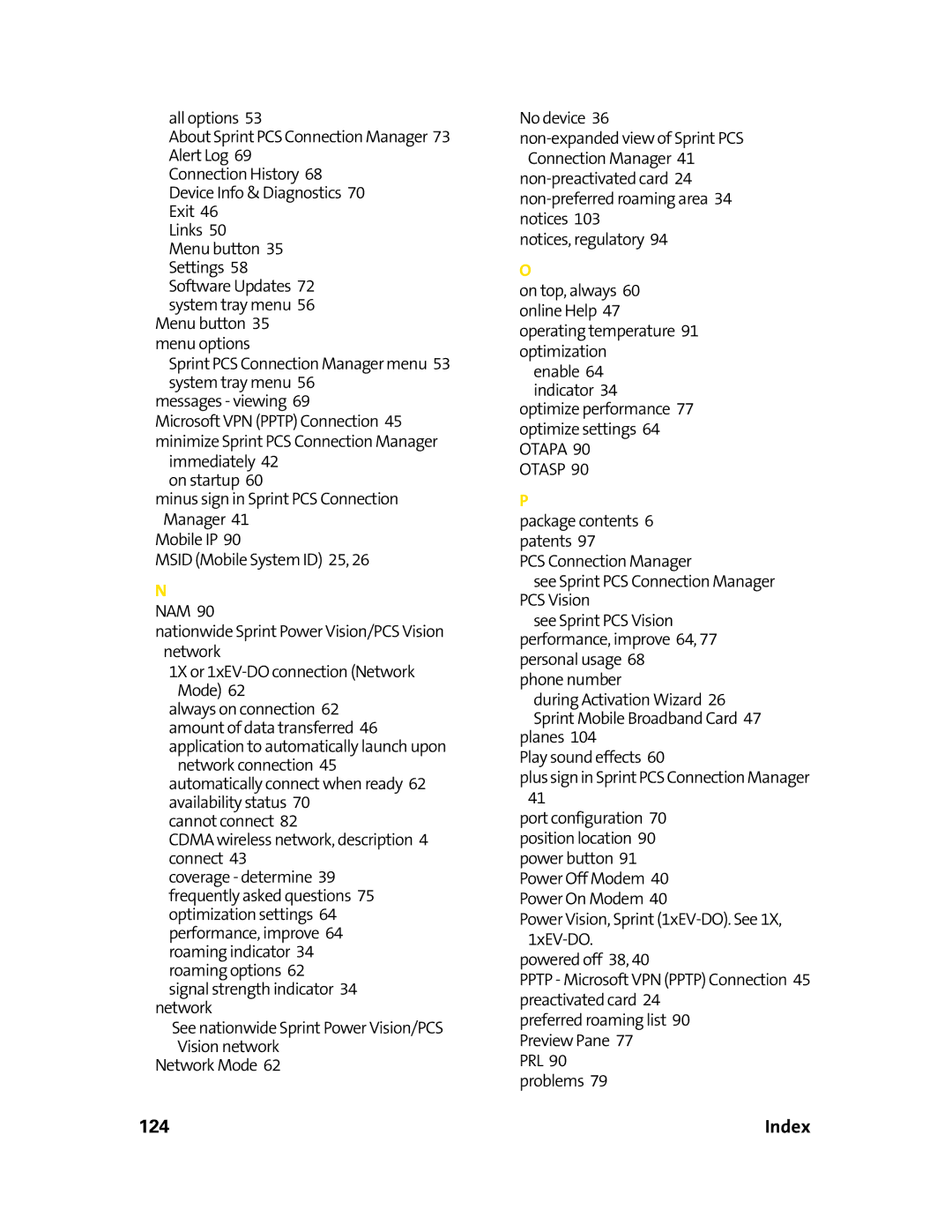 Sierra Wireless 595 manual Index 