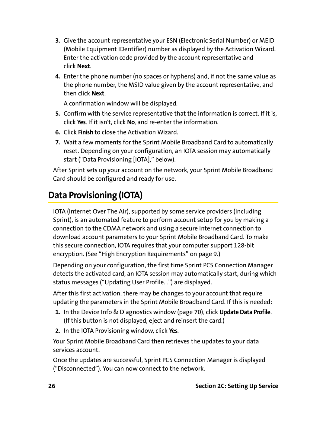 Sierra Wireless 595 manual Data Provisioning Iota 