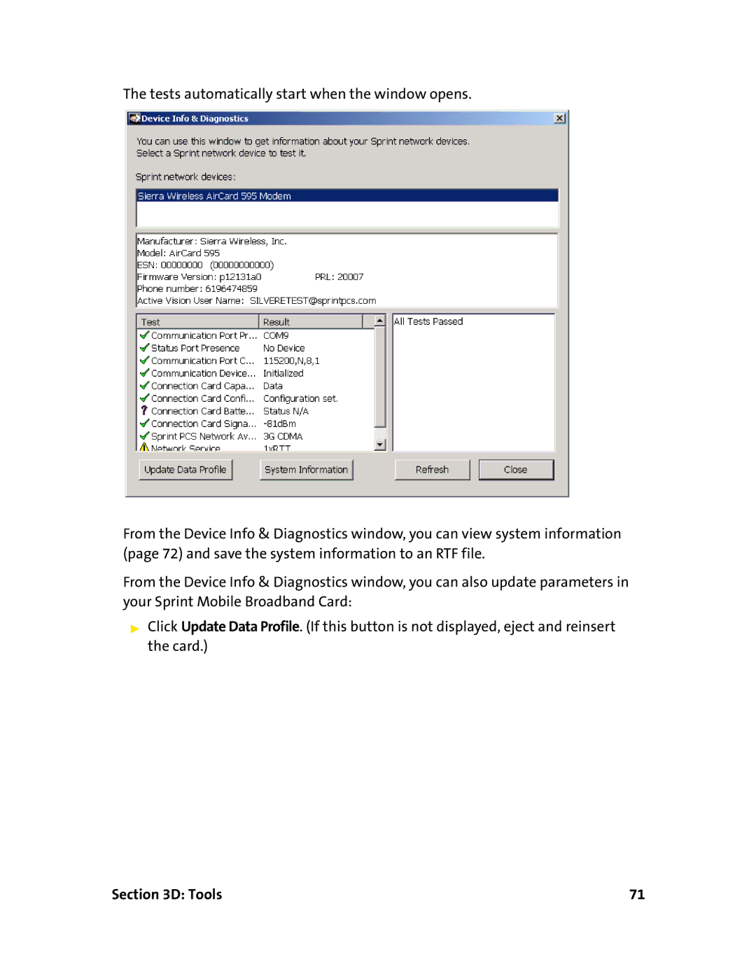 Sierra Wireless 595 manual Tools 