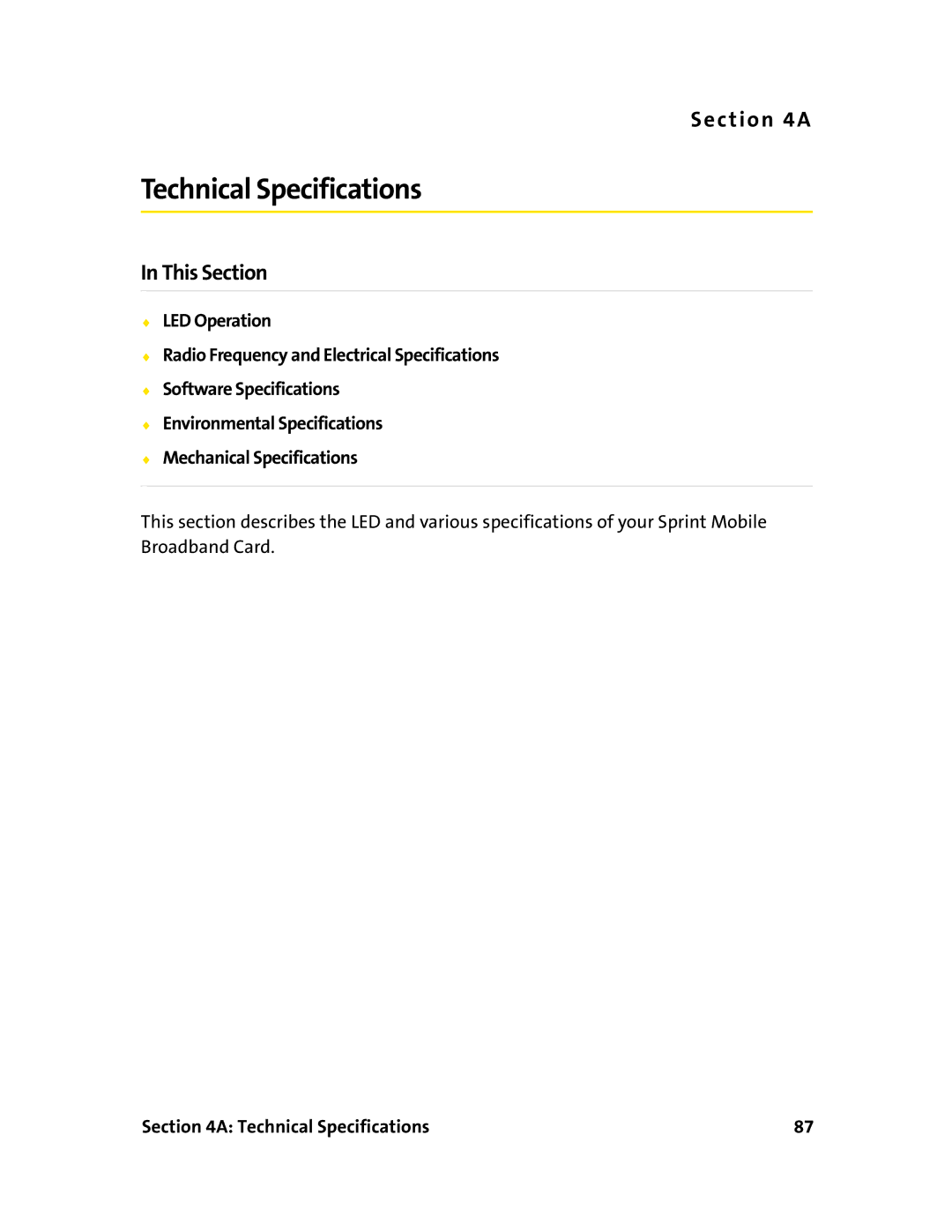 Sierra Wireless 595 manual Technical Specifications 