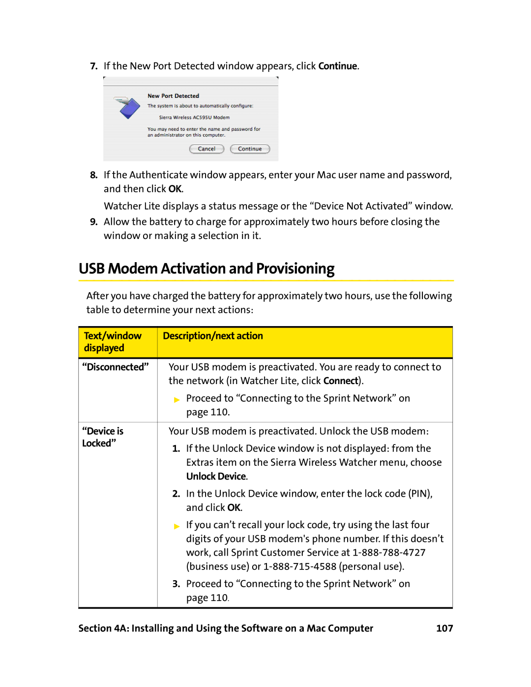 Sierra Wireless 595U manual USB Modem Activation and Provisioning 