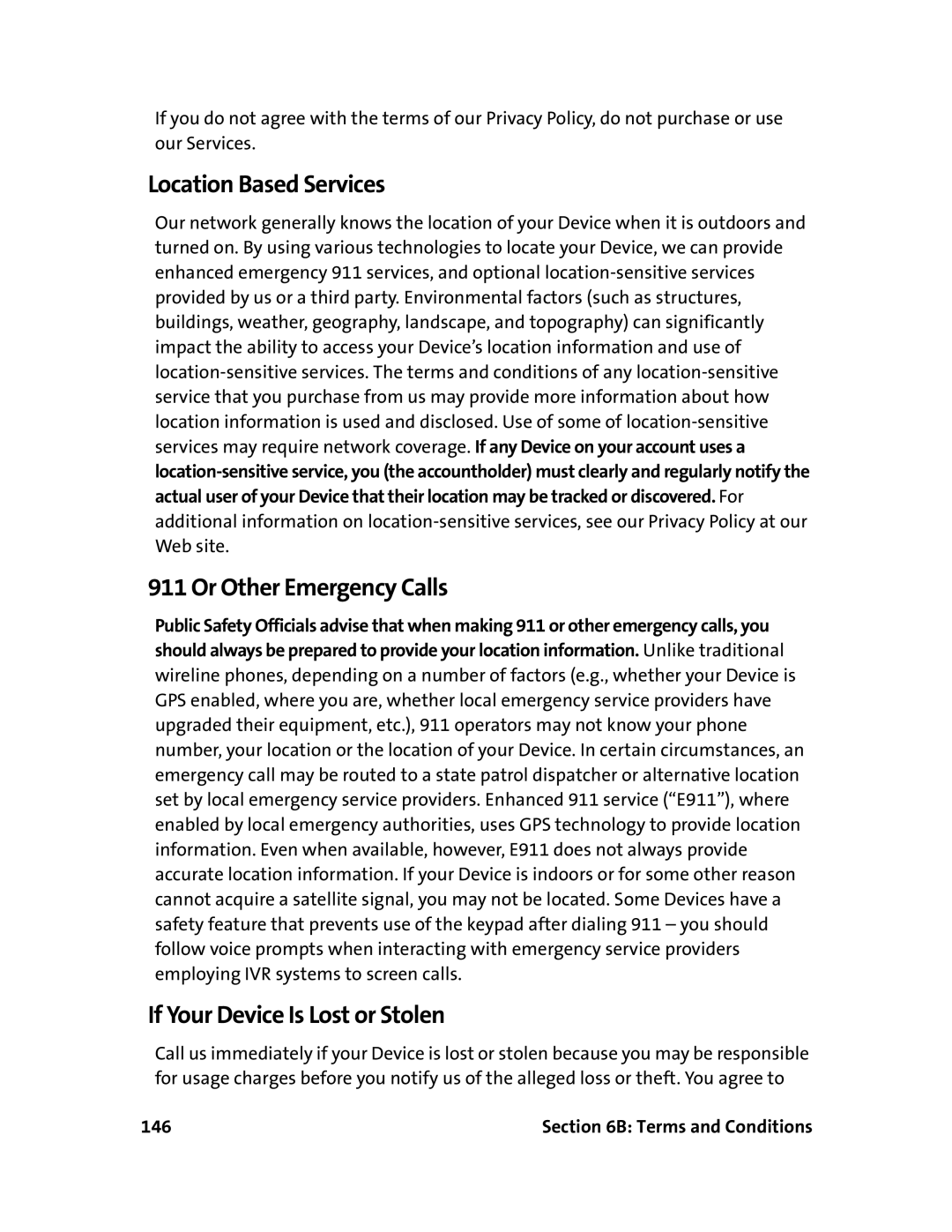 Sierra Wireless 595U manual Location Based Services, Or Other Emergency Calls, If Your Device Is Lost or Stolen 