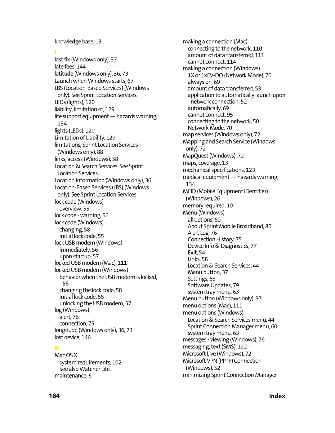 Sierra Wireless 595U manual Index 