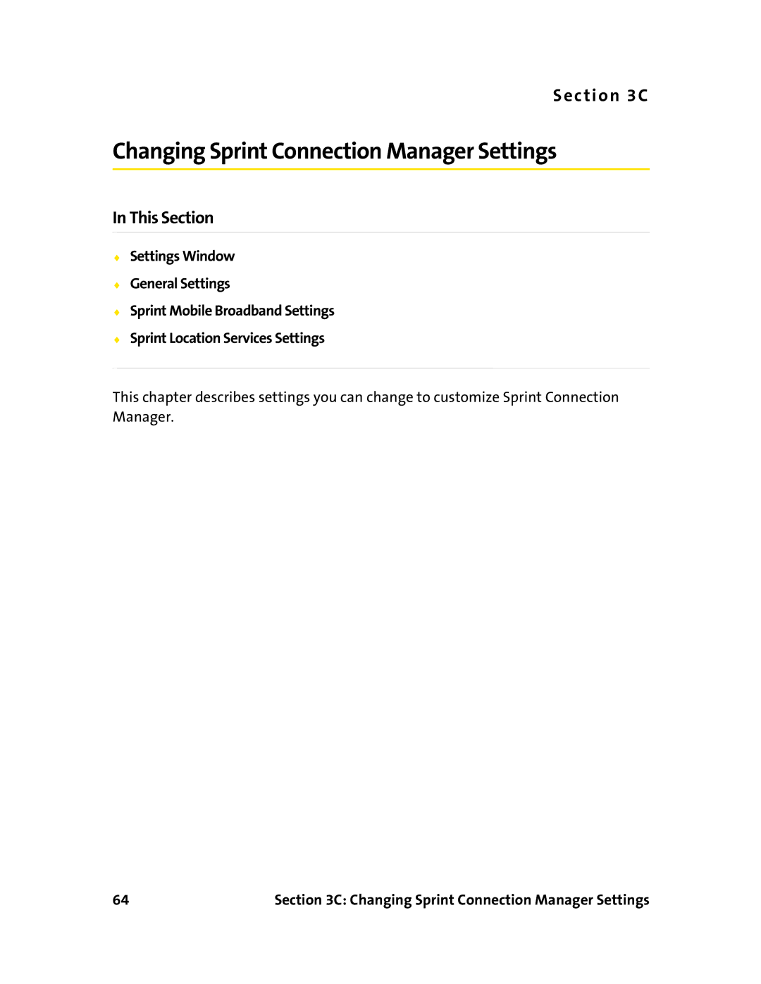 Sierra Wireless 595U manual Changing Sprint Connection Manager Settings 