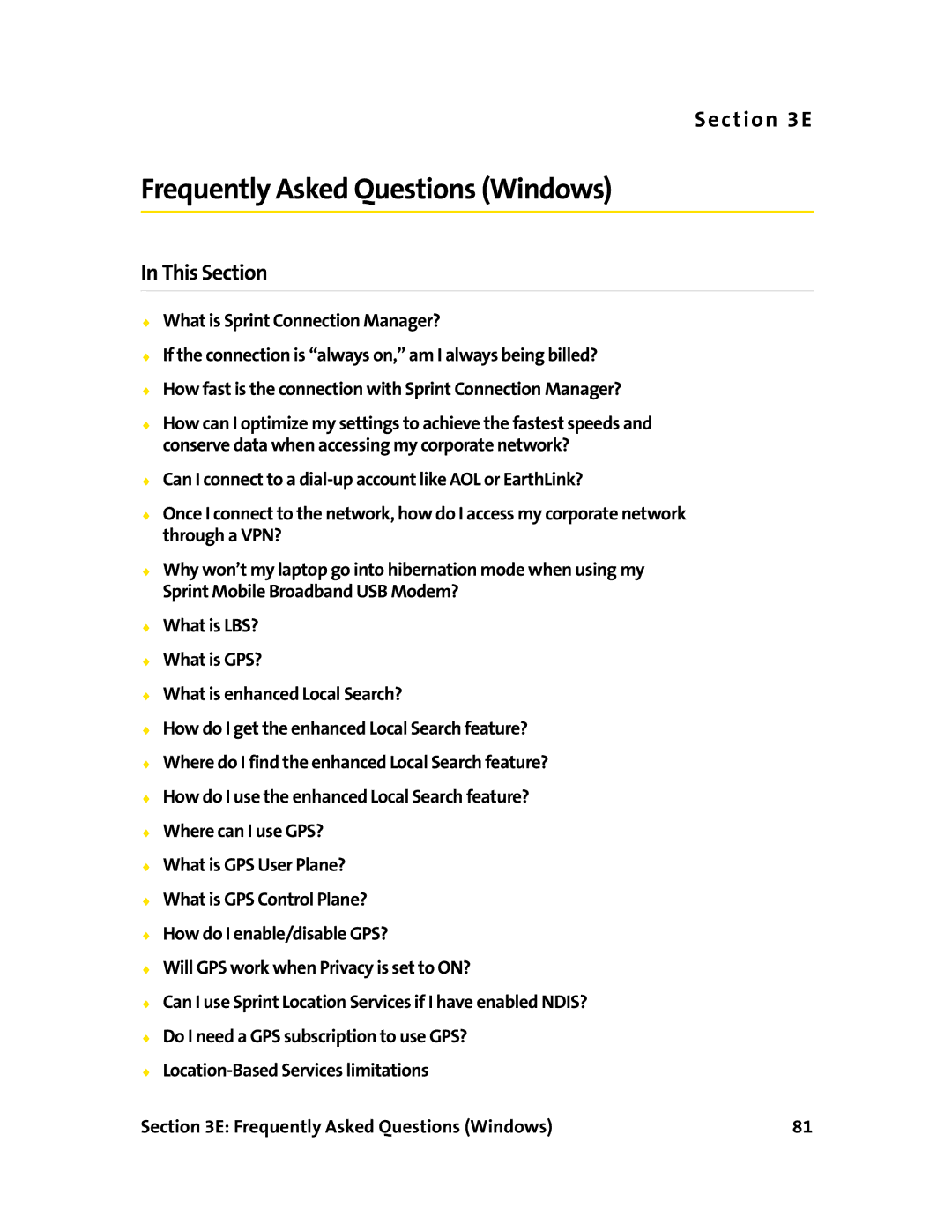 Sierra Wireless 595U manual Frequently Asked Questions Windows 