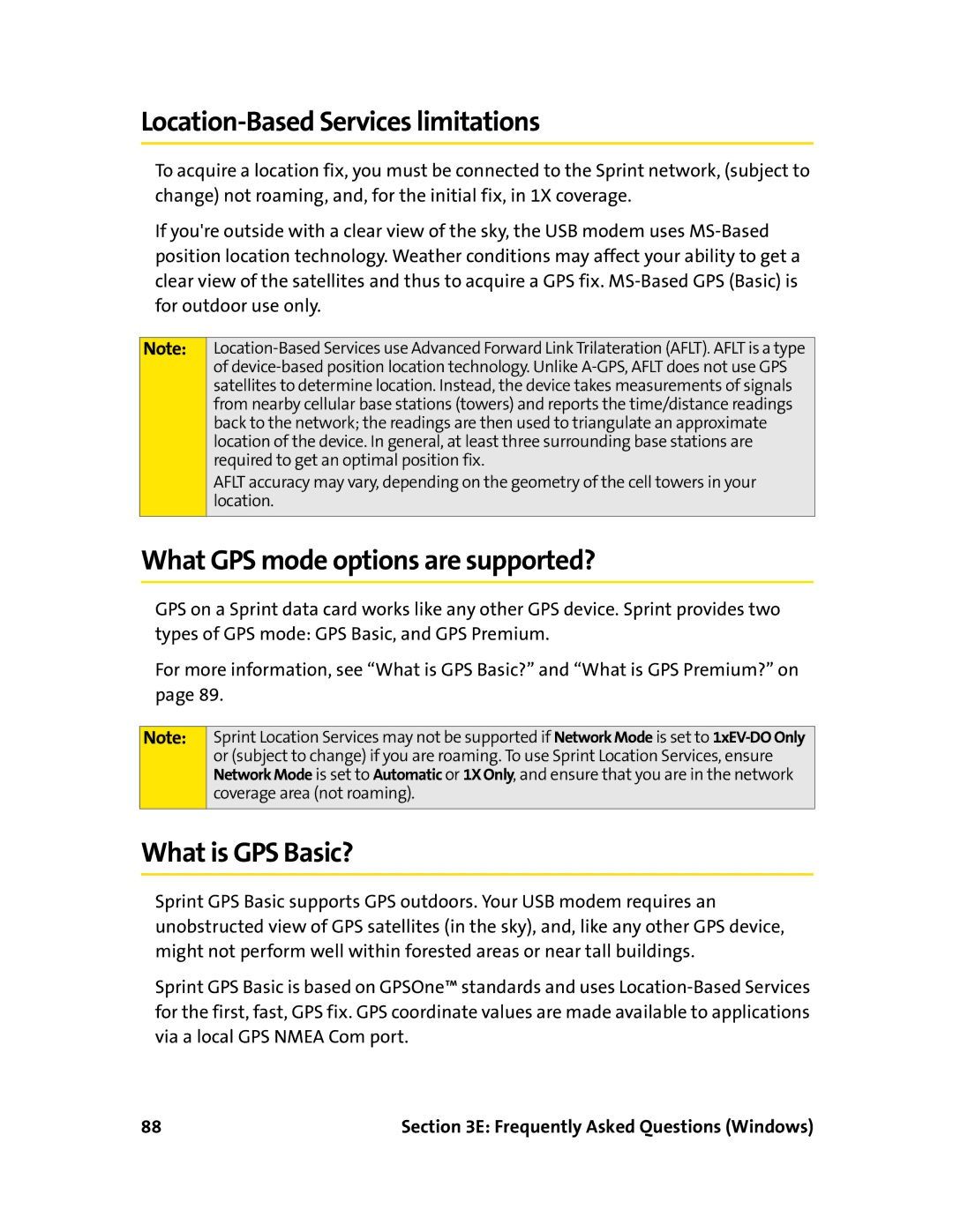 Sierra Wireless 595U manual Location-Based Services limitations, What GPS mode options are supported?, What is GPS Basic? 