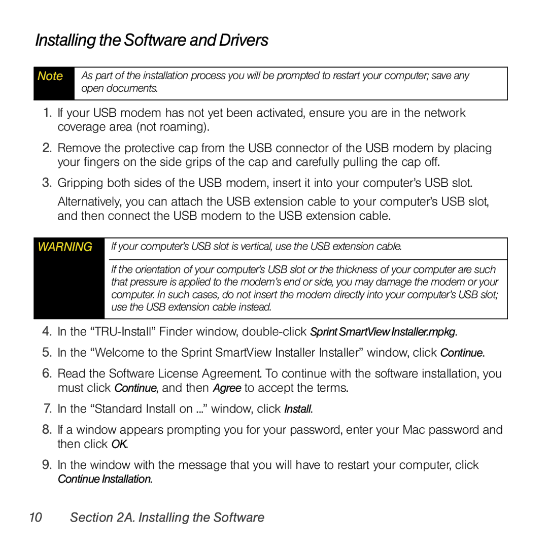 Sierra Wireless 597 quick start Installing the Software and Drivers 