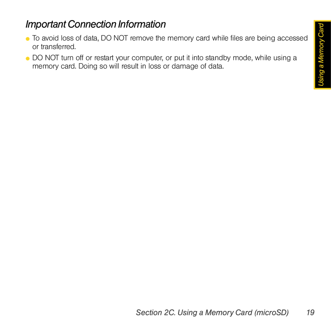 Sierra Wireless 597 quick start Important Connection Information 