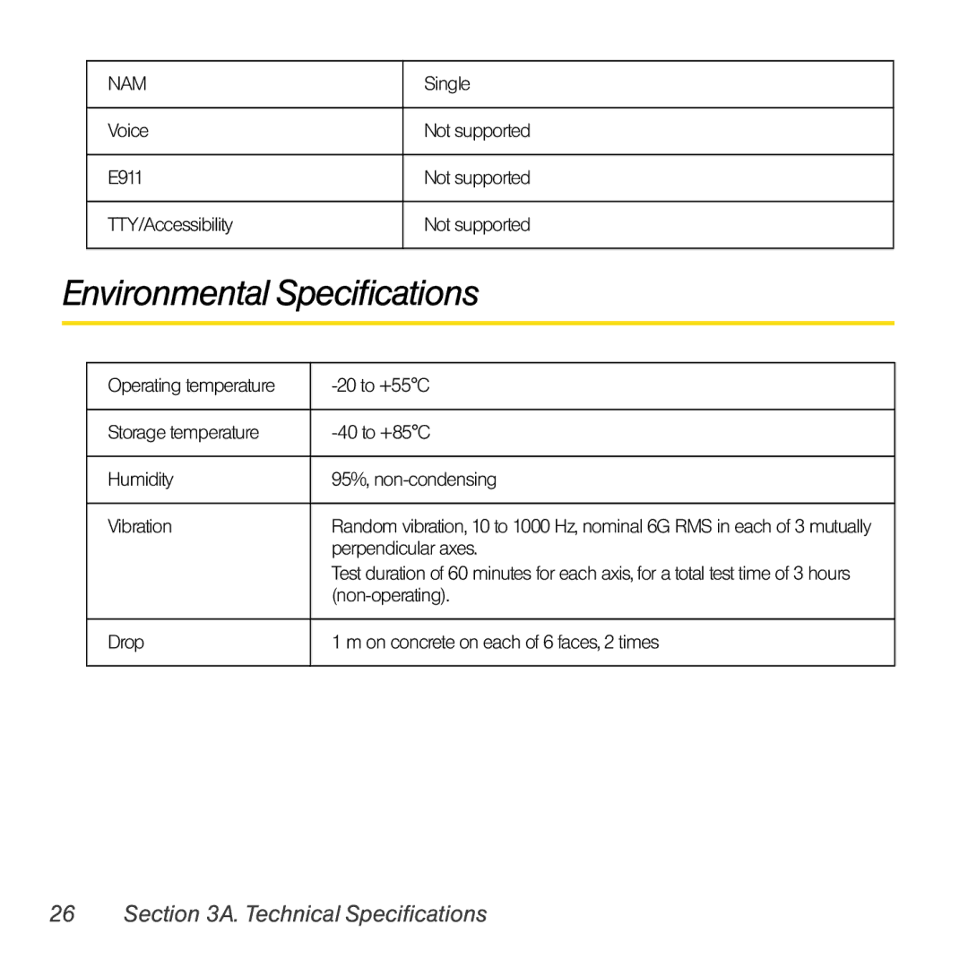 Sierra Wireless 597 quick start Environmental Specifications 