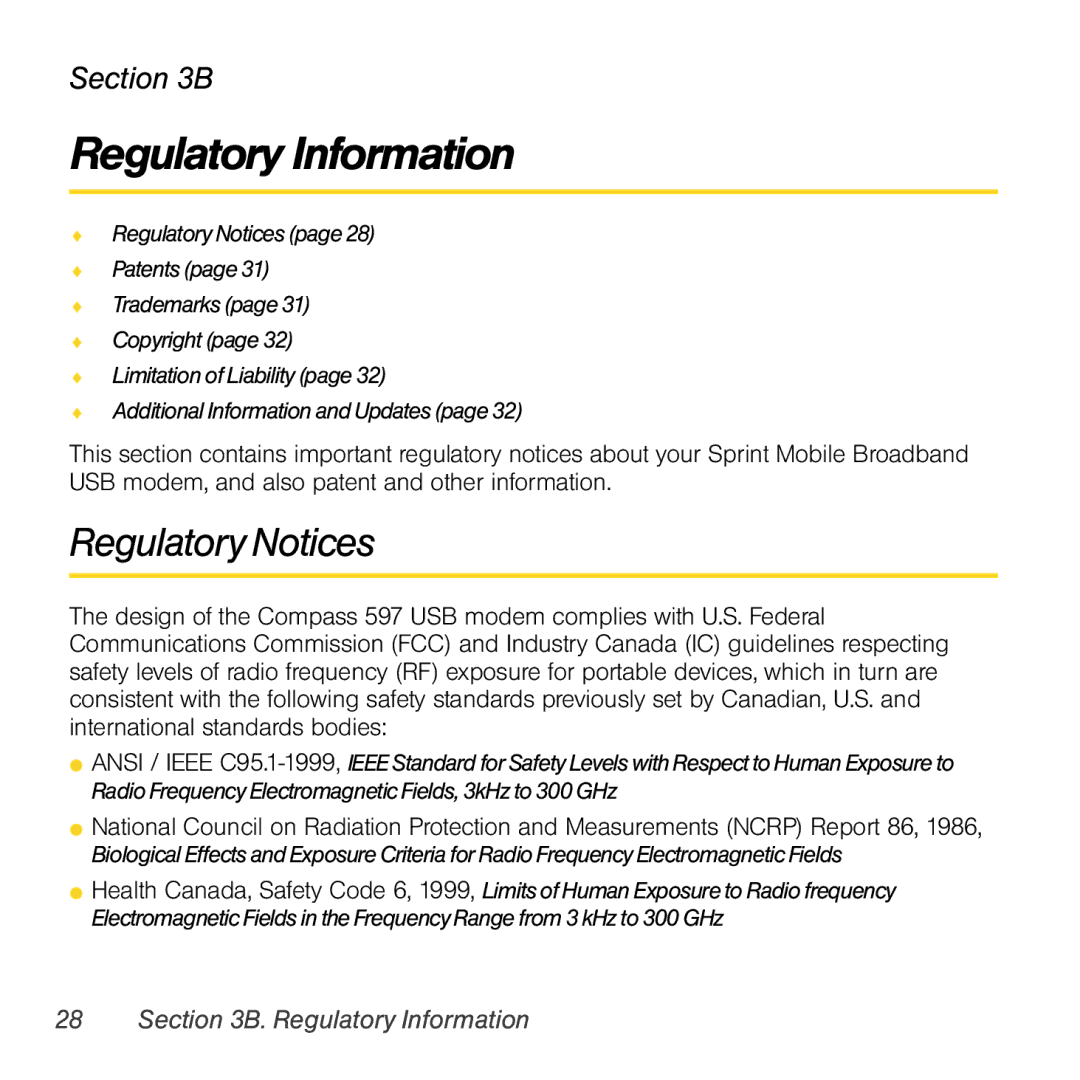 Sierra Wireless 597 quick start Regulatory Information, Regulatory Notices 