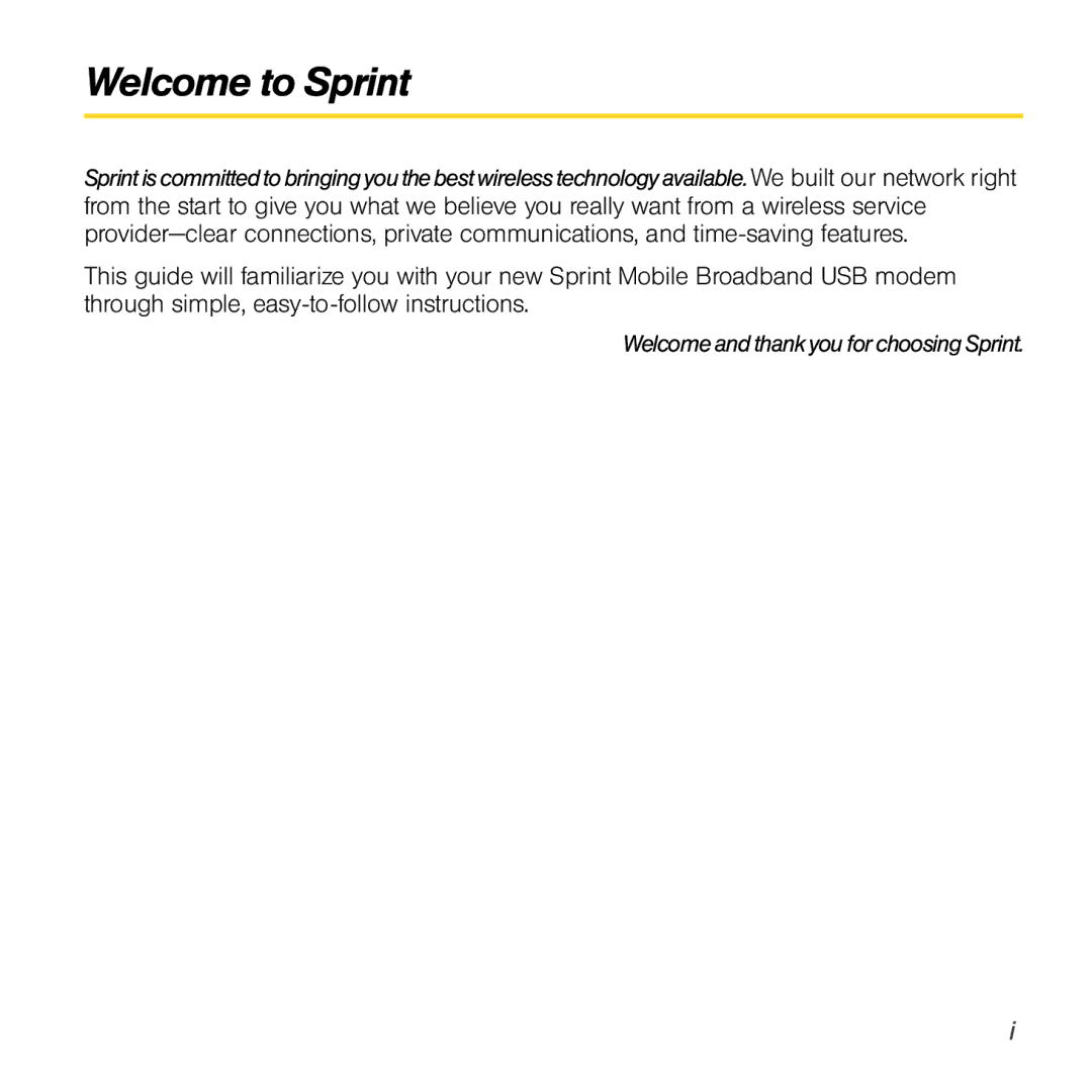 Sierra Wireless 597 quick start Welcome to Sprint 