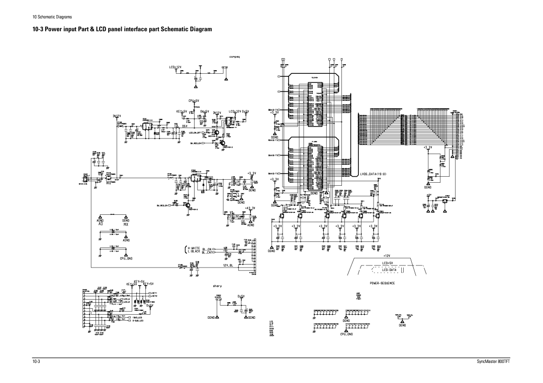 Sierra Wireless 800TFT specifications Power input Part & LCD panel interface part Schematic Diagram, Schematic Diagrams 