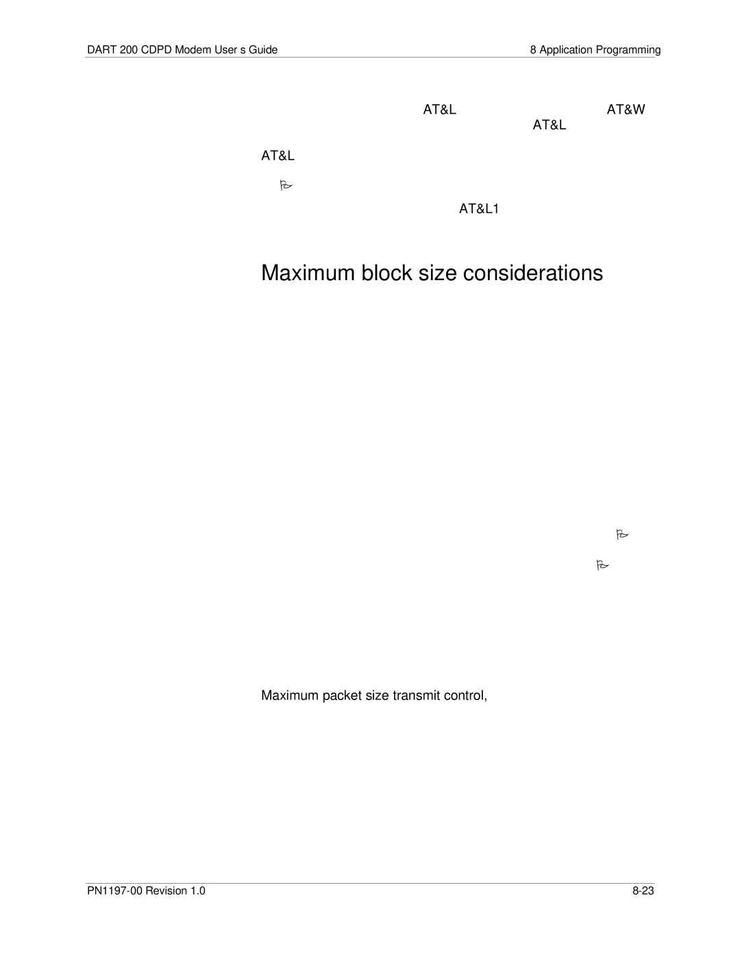 Sierra Wireless DART 200 CDPD Modem manual Maximum block size considerations 