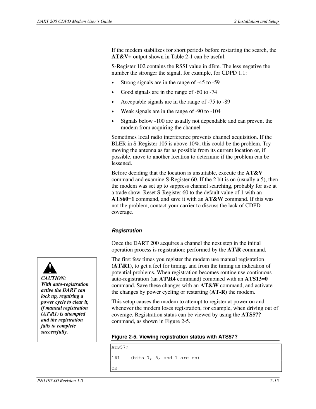 Sierra Wireless DART 200 CDPD Modem manual Registration 