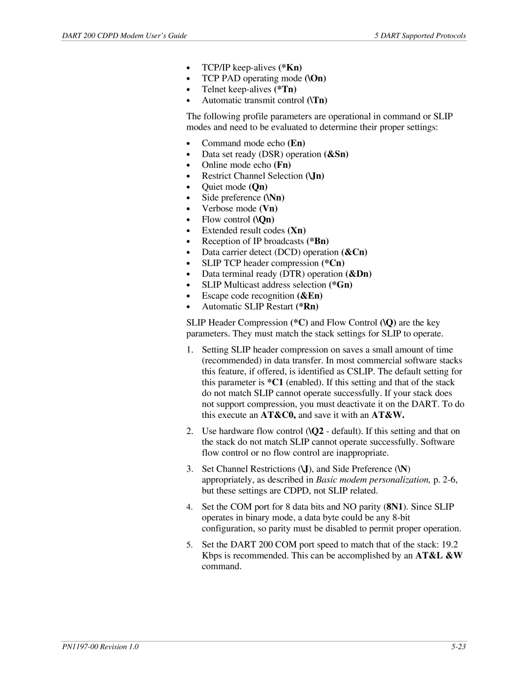 Sierra Wireless DART 200 CDPD Modem manual Dart 200 Cdpd Modem User’s Guide Dart Supported Protocols 