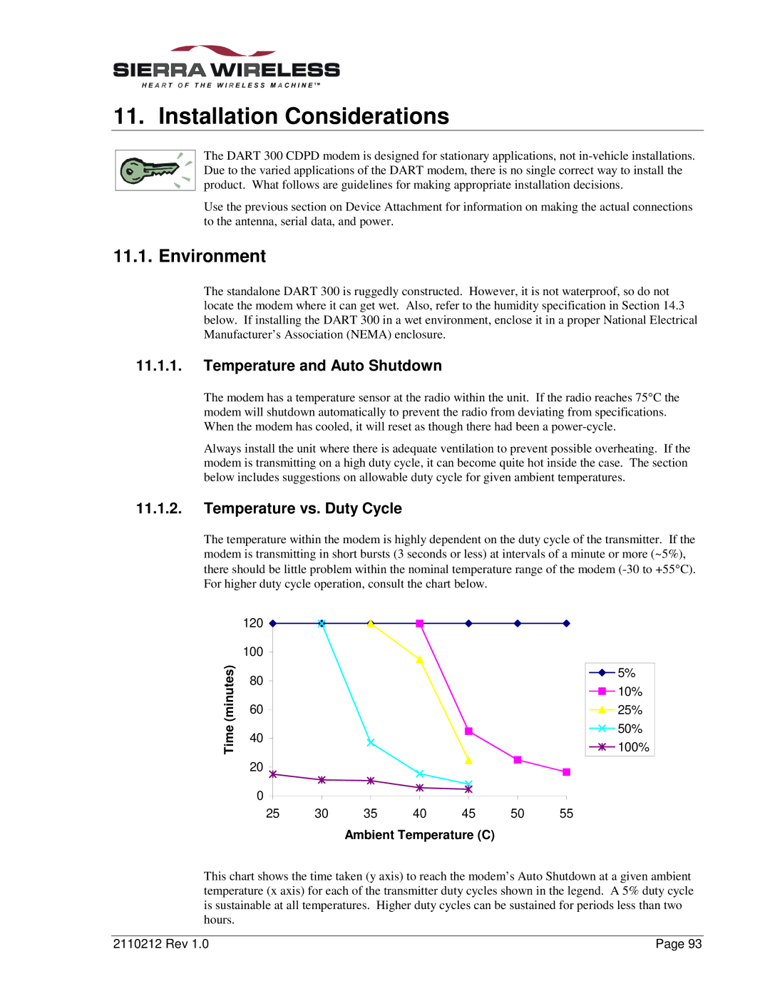 Sierra Wireless DART 300 manual Installation Considerations, Environment, Temperature and Auto Shutdown 